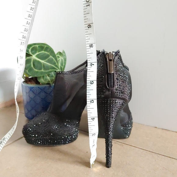 Le chateau | Black sparkly rhinestone & mesh women's high heels - Picture 6 of 9